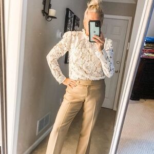 Wayf White Lace Blouse